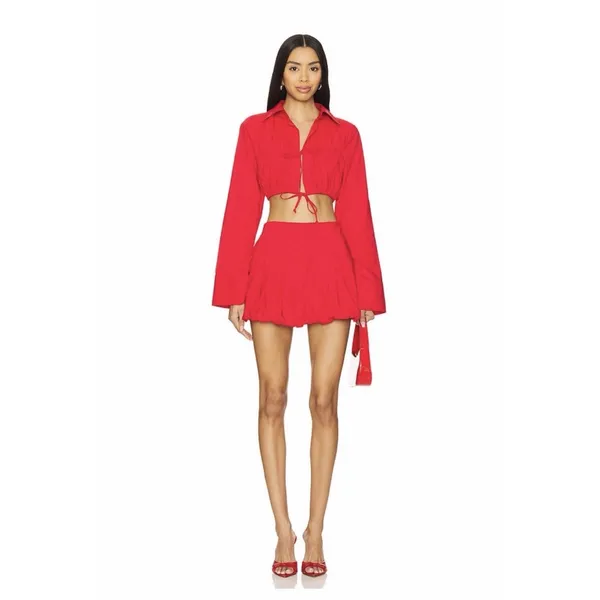 NWT Lovers + Friends Valerie Red Bubble Mini Skirt Size Large Revolve - Image 11
