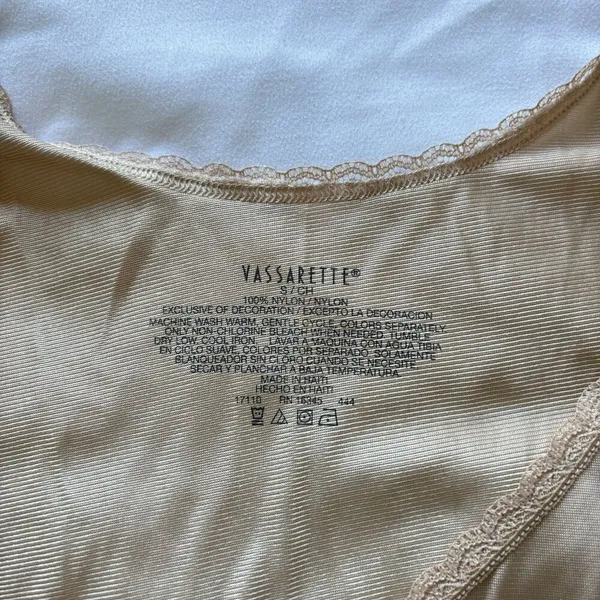 Vintage 90s‎ Y2K Cami Camisole Womens Size Small Tan Beige Boudoir Sexy Nylon - Image 4