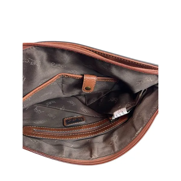b.ø.c Born Concept Cognac Brown Faux Leather Crossbody Bag Messenger Purse - Image 10