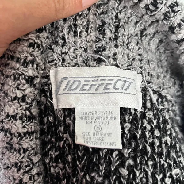 Vtg Y2K Side Effects Marled Cardigan Womens Sweater Sz M Chunky Knit Grandpa - Image 9
