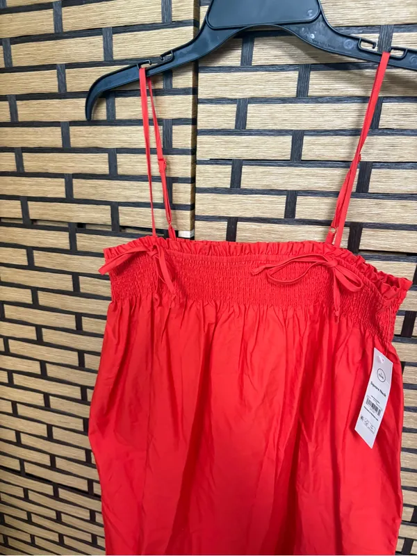 No boundaries red poplin cotton dress size large - Image 4