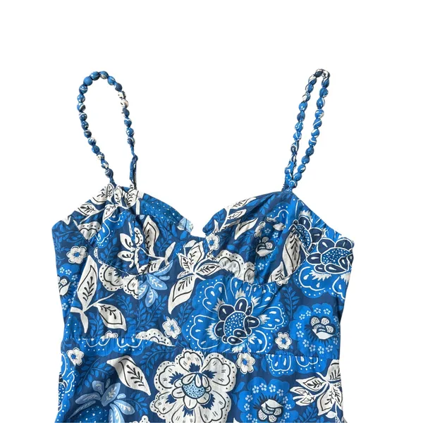 Farm Rio Full of Flowers Midi Dress Blue - Image 7