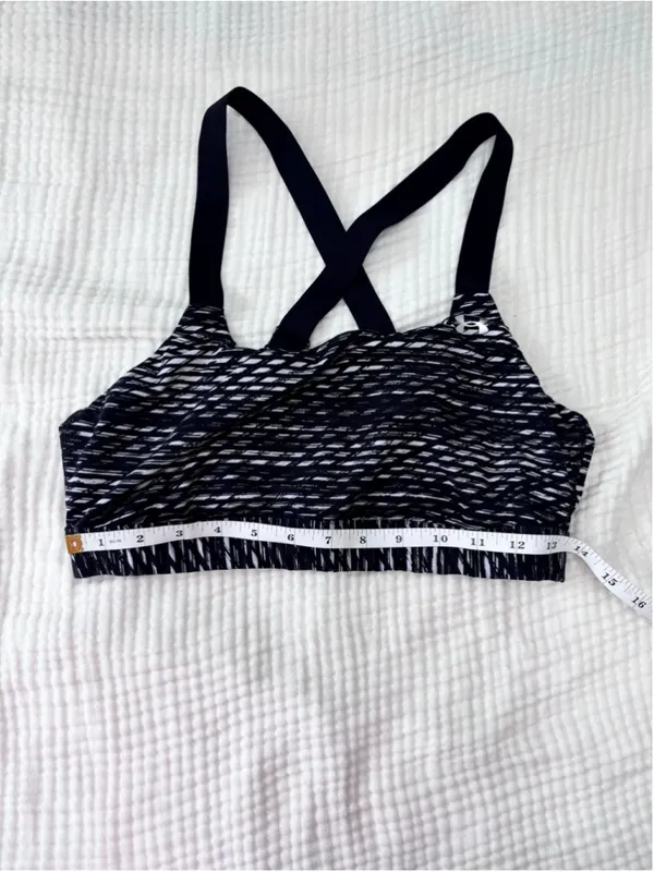 Women's Under Armour Sports Bra XL Black White Crossback Adjustable Straps - Image 4