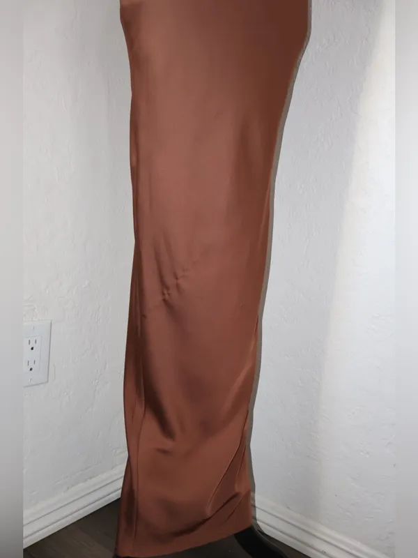 House of CB Brown Satin Corset Maxi Dress XS - Image 9