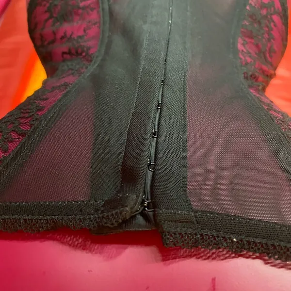 H&M Lingerie black lace Corset with Garters size 10 - Image 7