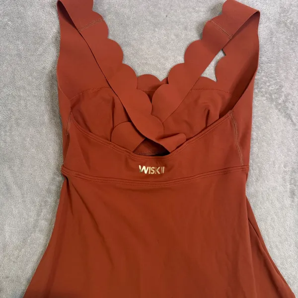 WISKII Crossback Tennis Mini Dress Scalloped Active Womens XS S Laser Cut - Image 12
