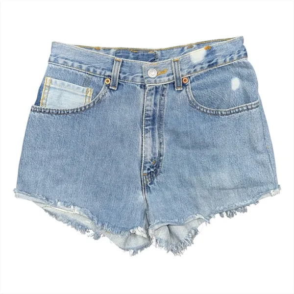 Vintage Reworked Levi’s High Rise Cut Off Denim Shorts Women’s 26 Light Wash - Image 2