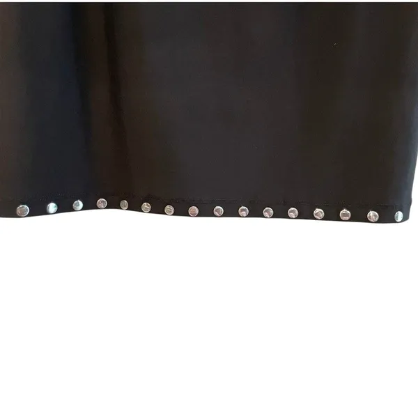 C Est 1946 Shift‎ Dress Black Studded Bell Sleeve Edgy Women Small NWT - Image 3