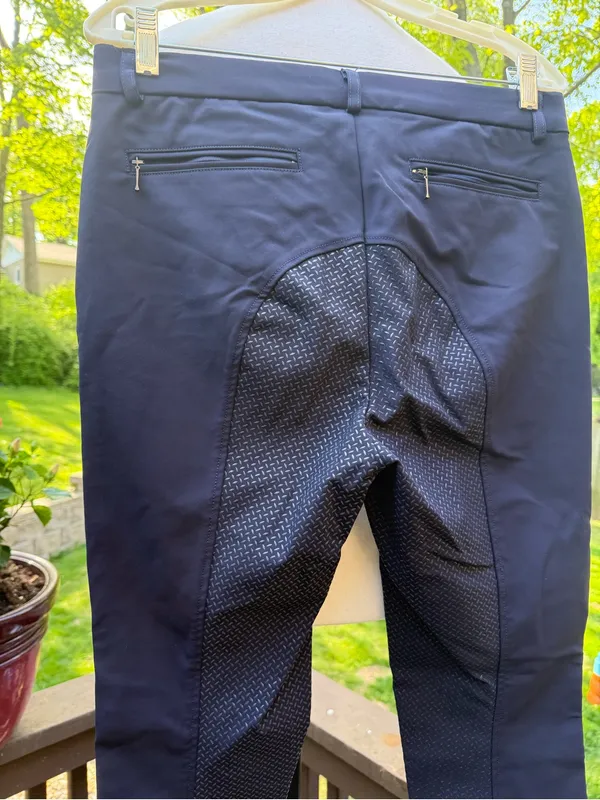 HR Farm Equestrian Horse Blue Riding Pants Breeches Womens Size 30 EUC - Image 4