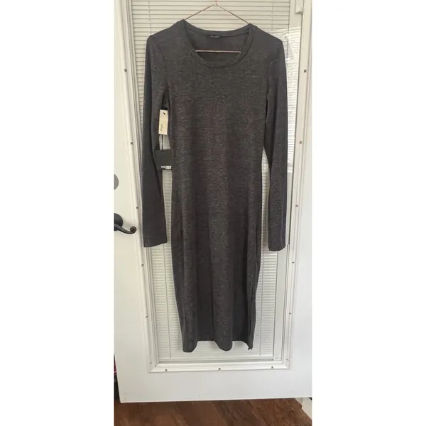 Aritzia Wilfred Free Dark Gray Bodycon Midi Dress Size M‎ Effortless Capsule - Image 2