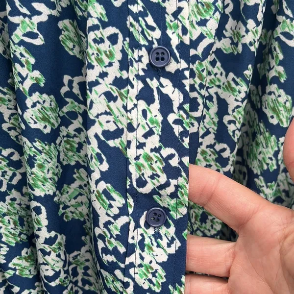 Like New Anthro Maeve Floral Button Front Self Tie Dress Size Medium - Image 5