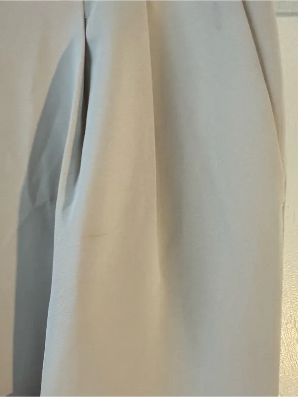 Quince Stretch Crepe Pleated Wide Leg Pants Cream (Sand) Size 10 Trousers - Image 7