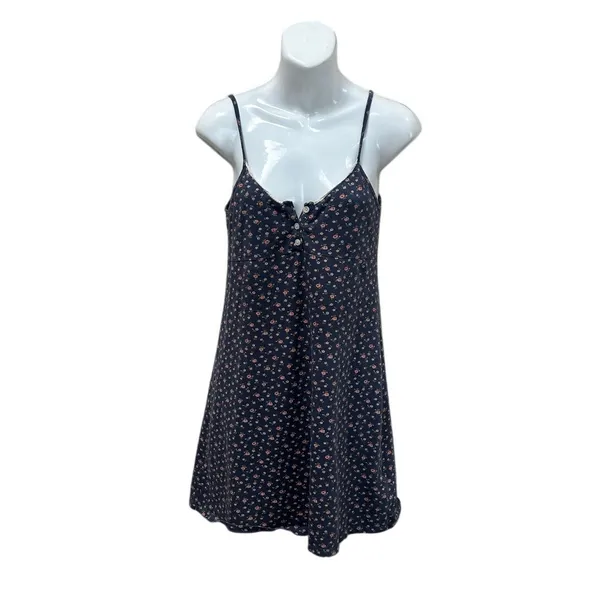 Brandy Melville Blue Floral Mini Dress one size - Image 2