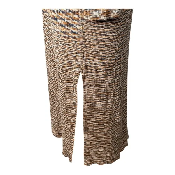 ASOS Design Space Dye‎ Knit Maxi Dress Women Size 14 Brown Long Sleeve Side Slit - Image 10