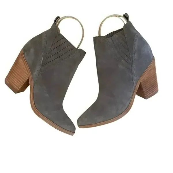 Marc Fisher Suede Leather Gadri Pointed Toe Bootie Gray SZ 6.5 - Image 6