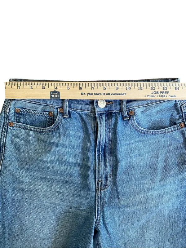 American Eagle Highest Rise 90s Flare Size 10 Short Distressed - Image 9