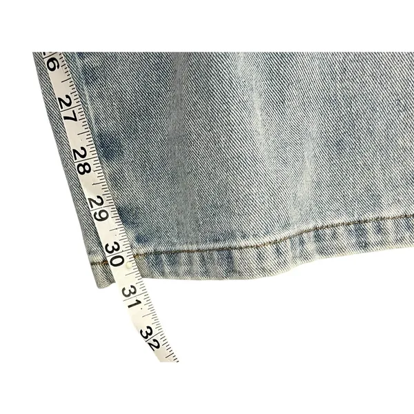 The Post Strapless Denim Jumpsuit S Light Wash Button Front Wide Leg‎ Y2K - Image 10