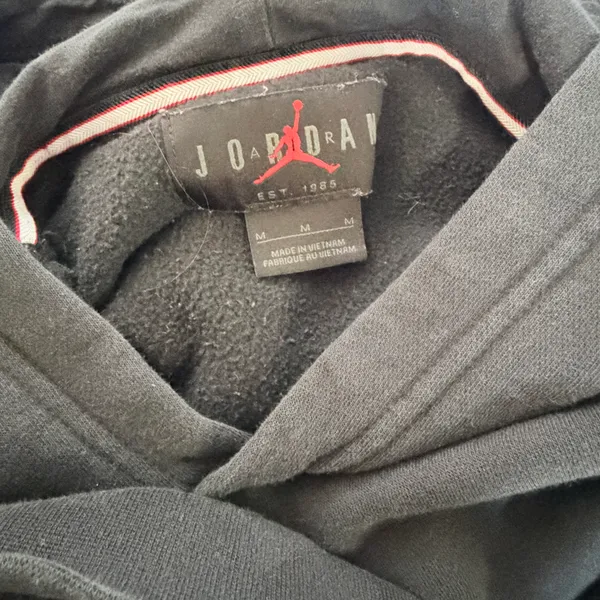 Jordan black hooded sweater fleece inner lining medium normcore - Image 5