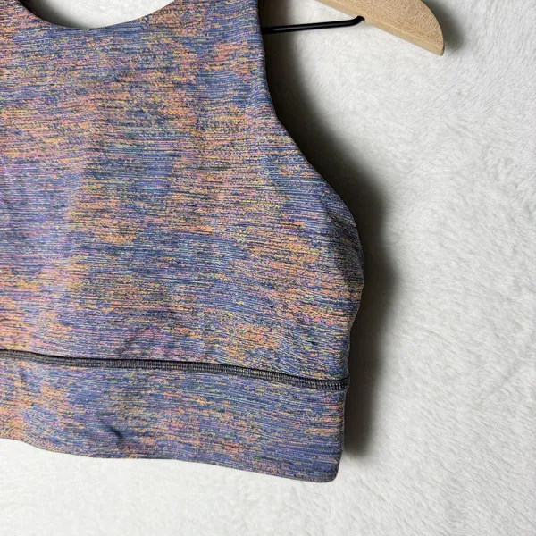 Lululemon Energy Bra High Neck LL Spectral Fusion Jacquard Red Teal Size 10 - Image 3