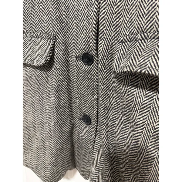 Isaac Mizrahi Live Womens XL Herringbone Wool Coat preppy academia professional - Image 6