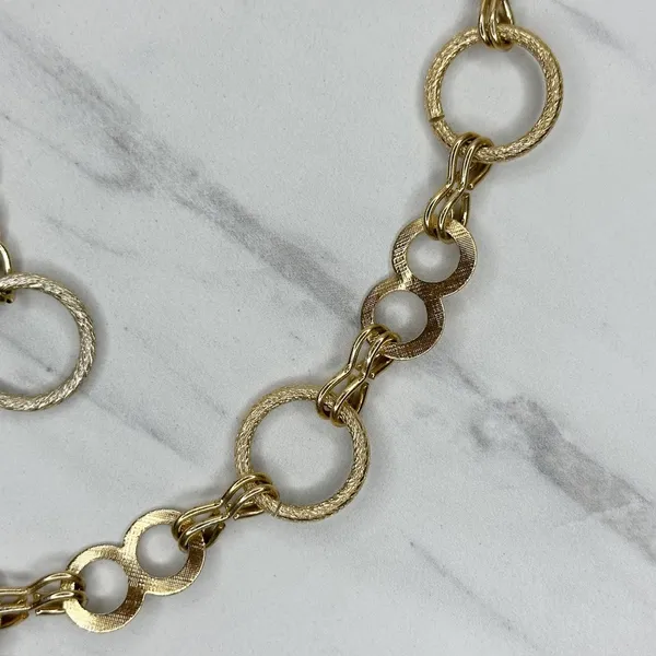 Textured Open Circle Ring Gold Tone Chain Link Belt Small (S) ✨ - Image 5