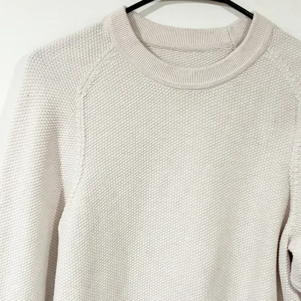 Lululemon Cream Texture Knit Crewneck Sweater Pullover Size Small - Image 2