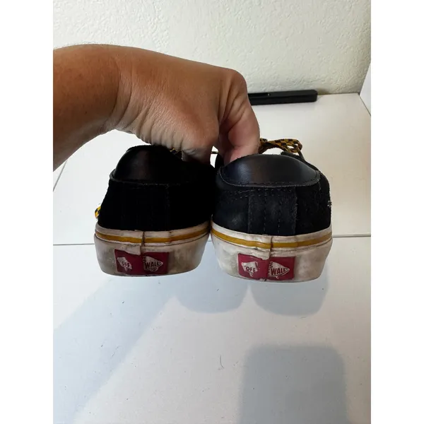 Vans Embroidered Snake Cheetah Panther Sneakers Womens 7.5 Black Suede Skate‎ - Image 4