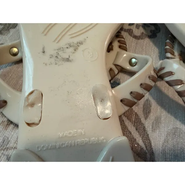 Jack Rogers Georgica Jelly Sandals Bone White Truffle Brown Thong Flip Flop Sz 9 - Image 6