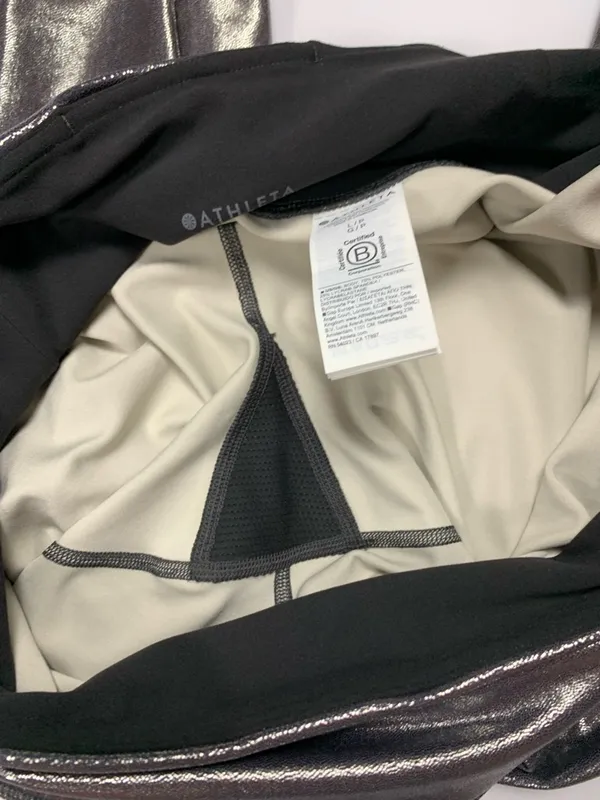 Athleta Elation Shine Leggings LP Black High Rise Metallic Ankle Lustre - Image 11