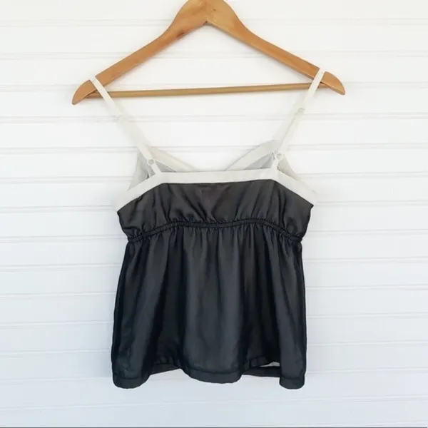 Elle Colorblock Empire Waist Camisole‎ XS Black Cream Adjustable Straps - Image 3