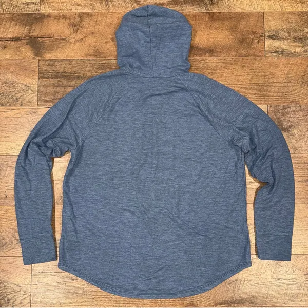 The North Face Women's Heathered Blue Hooded Long Sleeve T-shirt - Image 6