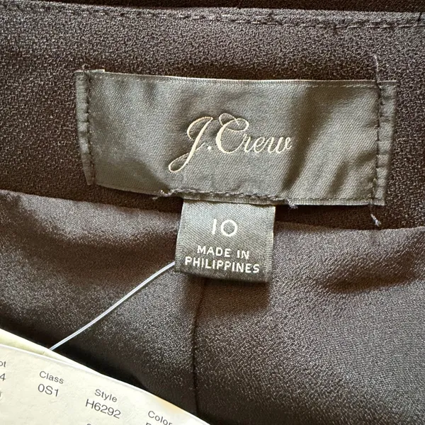 J. Crew Black Crepe Wrap Dress Tie Waist Size 10 Minimalist Classic Professional - Image 7