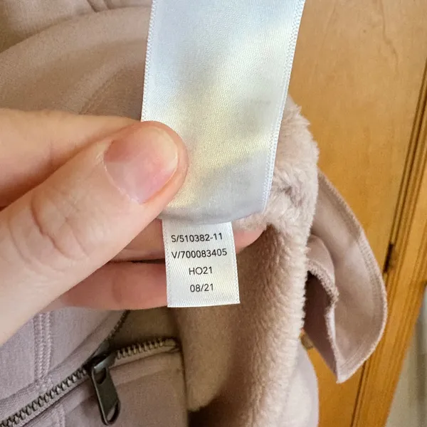 Athleta Cozy Karma Side Zip Funnel‎ Neck Sweatshirt Taupe M - Image 4