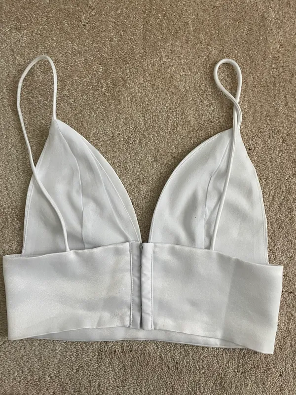 Revolve Gene Satin Top in White - Image 7