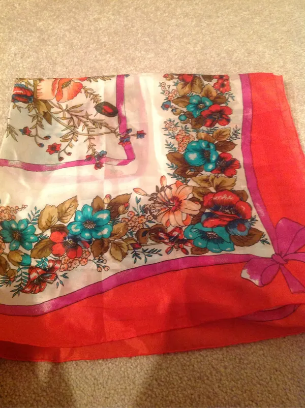 Vintage Floral Scarf- Perfect For Draping - Image 11