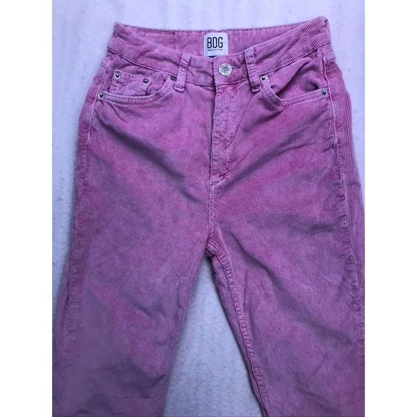 BDG Flare Corduroy Pants Women 26 Pink High Rise Urban‎ Outfitters T2K Retro - Image 3