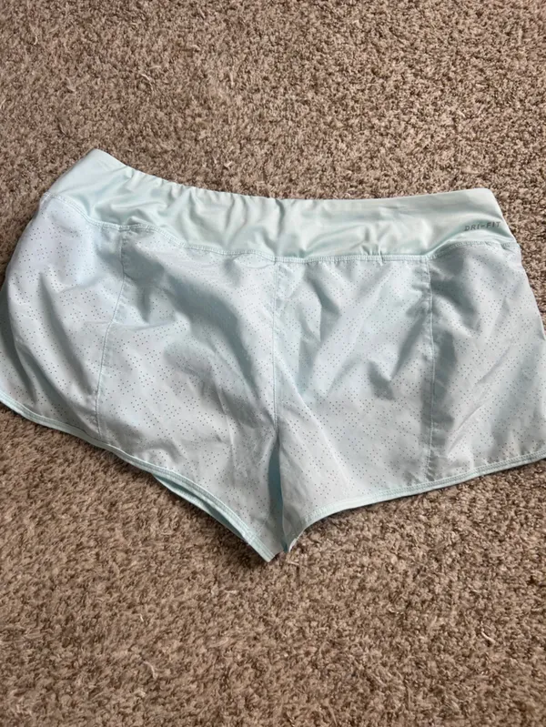 Nike Dri-Fit Light Blue Women's Running Shorts Workout Athletic Wear Activewear - Image 5