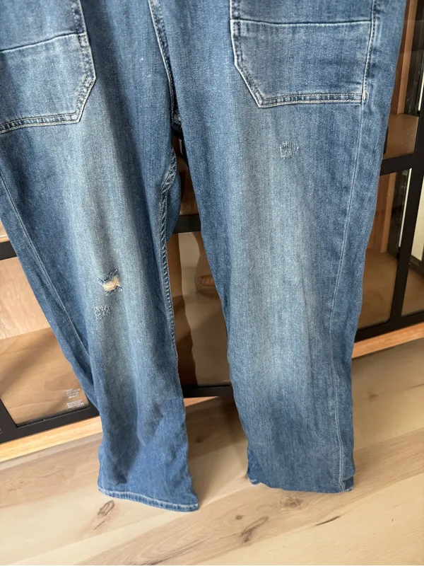 Pilcro painter denim overalls jumpsuit Anthropologie medium was straight leg - Image 6