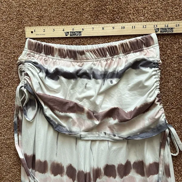 Wide Leg Pants W/Skirt Women’s XL Tie Dye Side Cinch Resort Vaca Ready Boho - Image 5