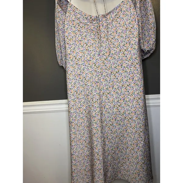 ASTR The Label Dress Womens Medium Blue Floral Cutout Maxi Long Sleeve Boho - Image 9