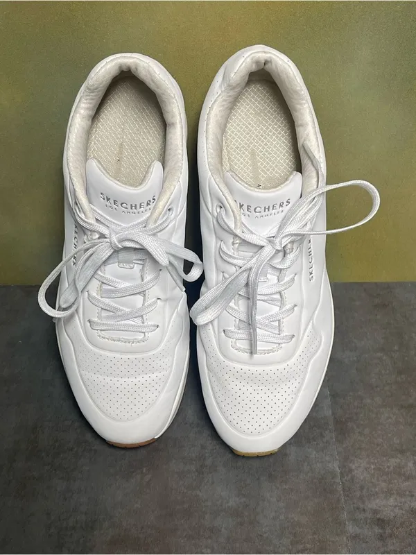 Skechers Uno Shimmer Away White Sneakers Women's Size 10 - Image 12