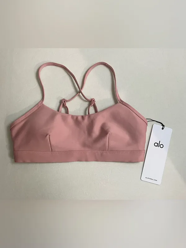 Alo Yoga NWT Airlift Intrigue Bra Vintage Pink Seamless Scoop Bralette Size S - Image 5