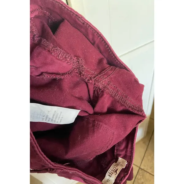 Hollister Burgundy Skinny Jeans Womens 0 24 Mid Rise Stretch‎ Cotton Denim Pants - Image 5