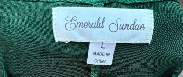 Emerald Sundae Satin Mini Dress Size L Green Ruched Bodycon - Image 4