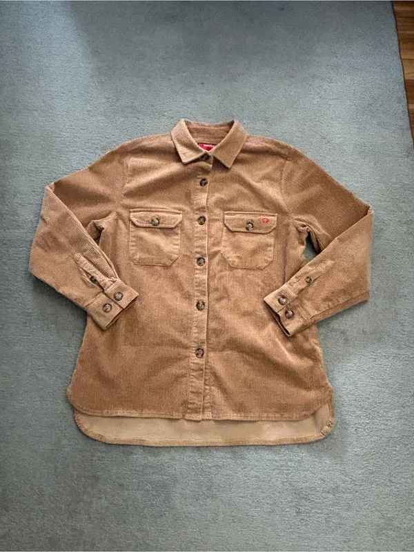 Woolly Dry Goods Women's Corduroy Shacket Tan - Image 2