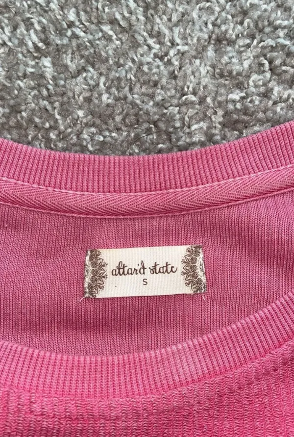 Altar'd State Pink Smiley Face Sweatshirt - Image 2