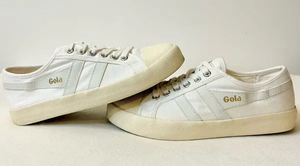 Gola Women’s Vegan Gola Classics Coaster Off White/Off White/Gold Size 7 - Image 8