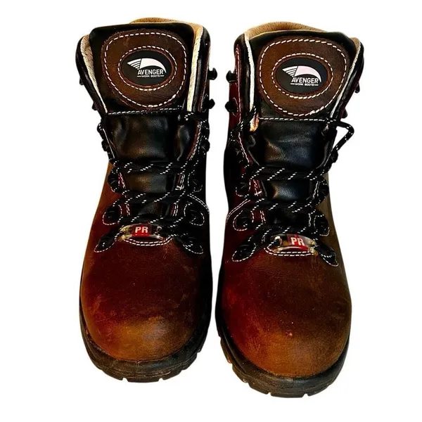 Women's Avenger A7126 Framer Brown/Tan Steel Toe Waterproof Work Boots - 8M - Image 3