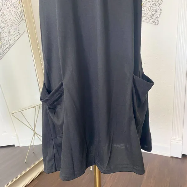 Source Unknown NWOT Black Built-in Shorts Romper Dress w Pockets Size L - Image 6