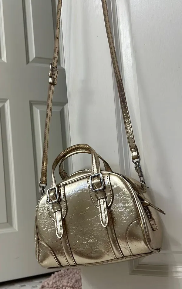 ZARA Buckled Gold Purse - Image 5